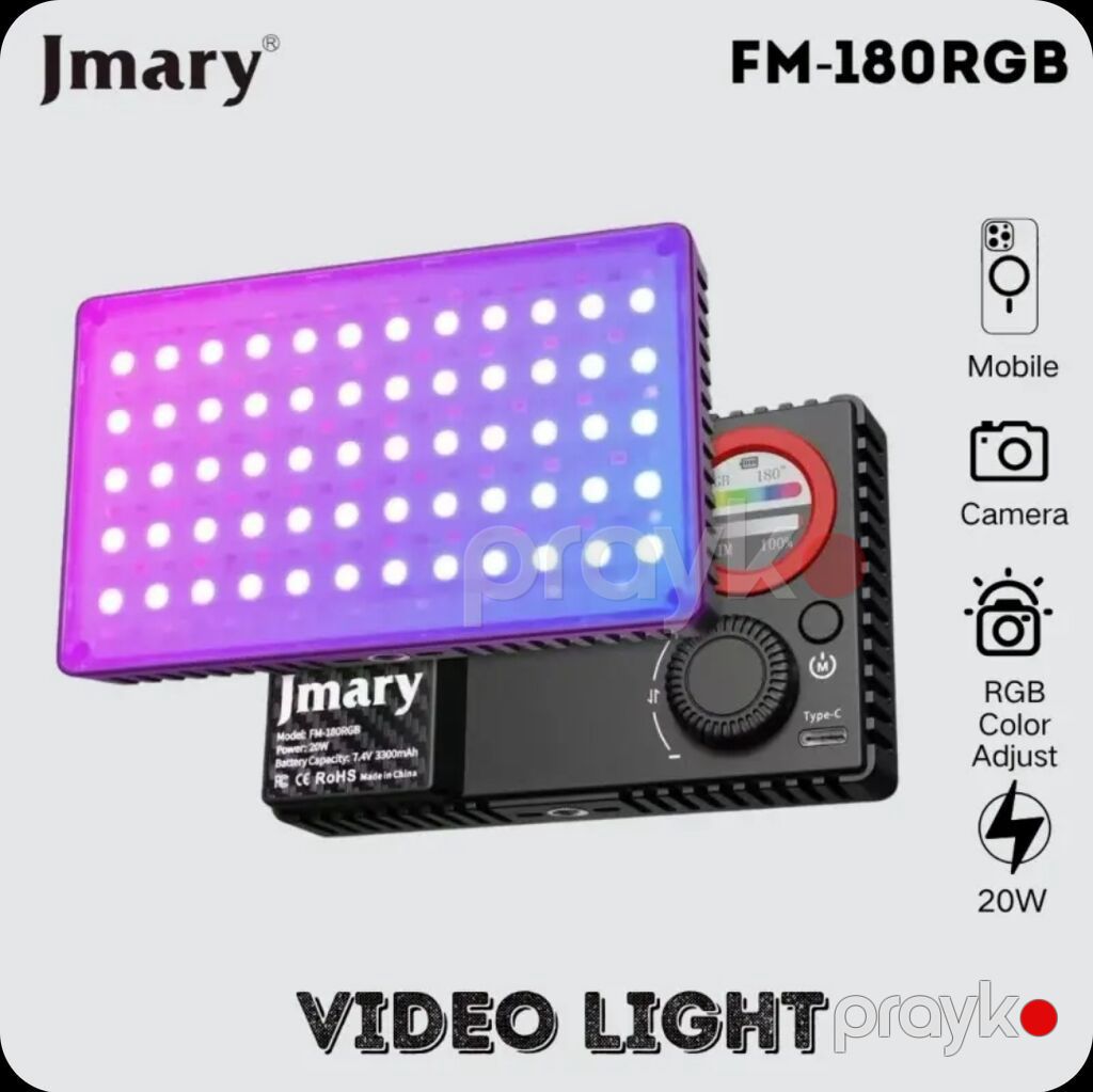 Jmary FM-180RGB – portativ RGB video işıq Xüsusiyyətlər: Jmary — İşıq avadanlığı və aksesuarlar, Qobu (3)