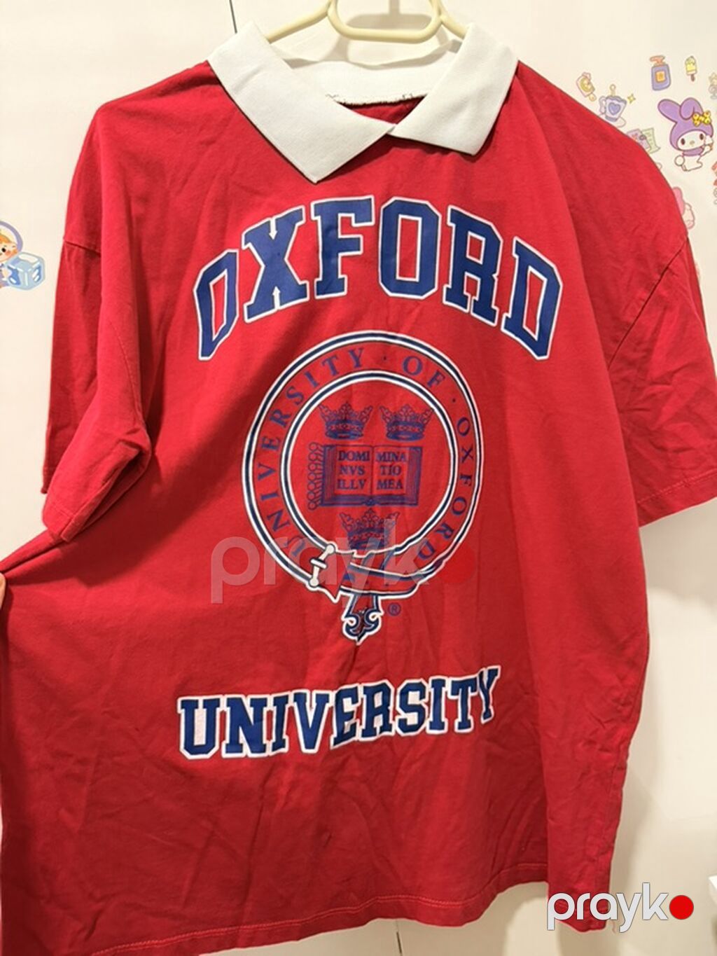 Qırmızı “Oxford University” polo köynəyi S və M razmerinə uygundu — Futbolka və polo, Bakı (2)