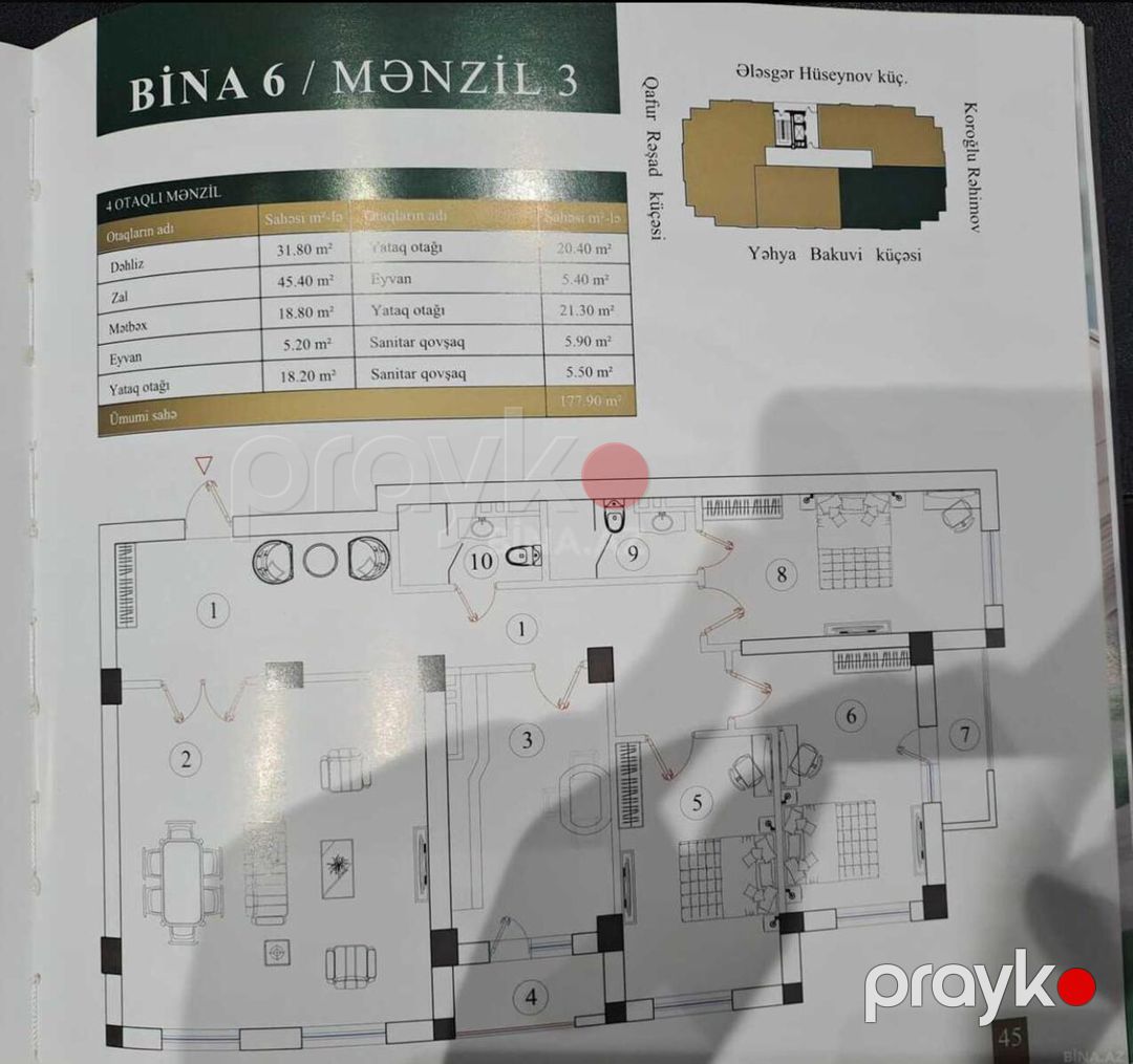 Satılır 4 otaqlı yeni tikili 177.9 m² — Mənzil, Bakı (3)