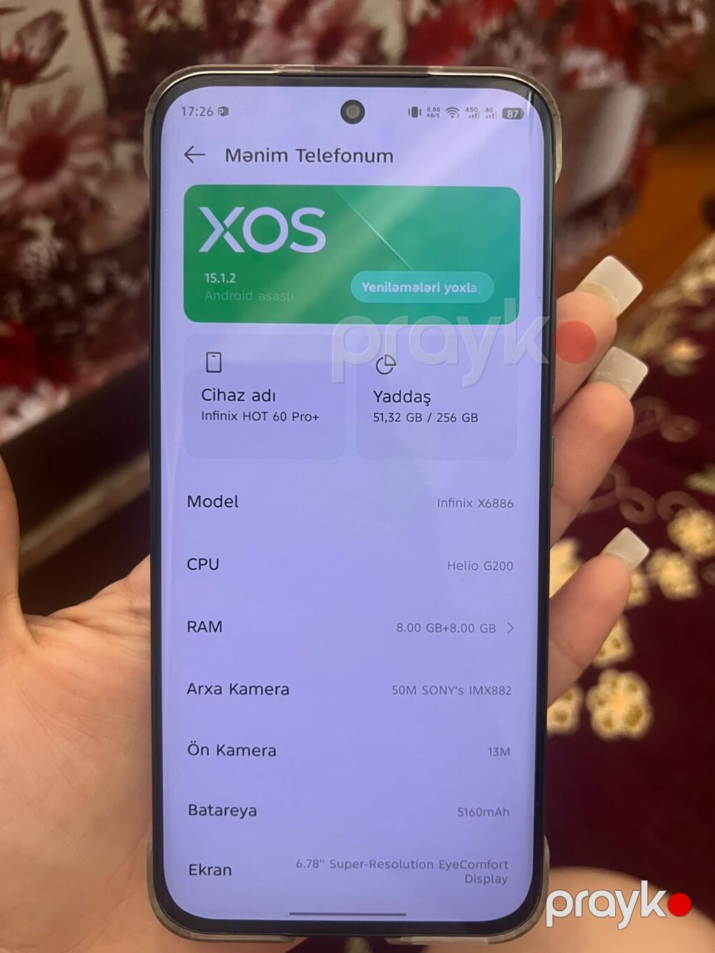 Infinix Hot 60 Pro+, 256 GB, rəng - Gümüşü, Face ID — Infinix, Bakı (2)