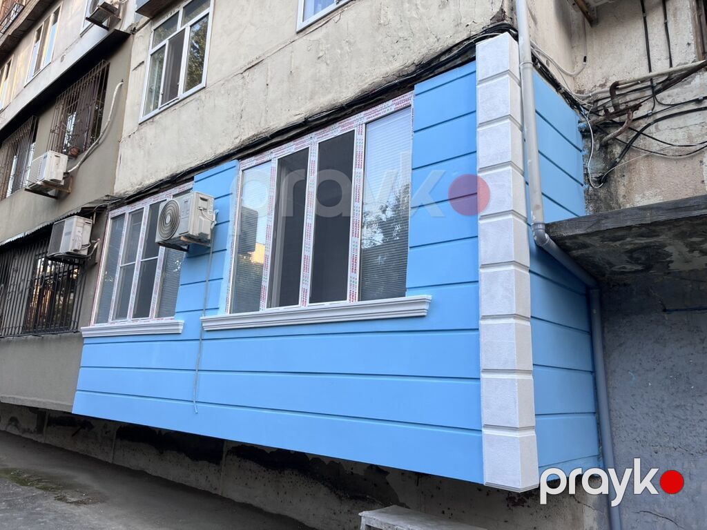 Fasad və balkonların dekorativ üzlənməsi və istilik izolyasiyası — Fasad işləri, Xırdalan (4)