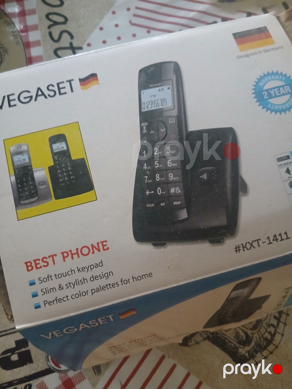 Vegaset simsiz ev telefonu – model KXT-1411 Xüsusiyyətlər: - Dizayn — Kabel və radio telefonları, Digah (3)