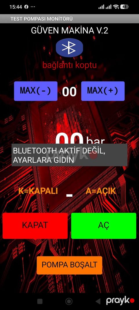 Güven Makina – Avtomatik Test Pompası (Bluetooth idarəetmə ilə)