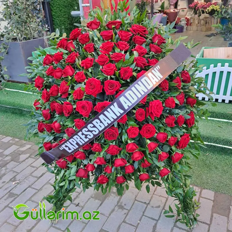 Qızılgül gül çələngi(Əkili-Gul celengi) — Dekor və interyeri, Bakı (2)