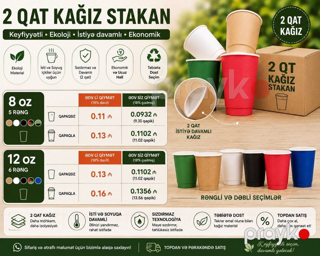 2 qat kağız stəkanlar — Qablar və mətbəx əşyaları, Bakı (7)