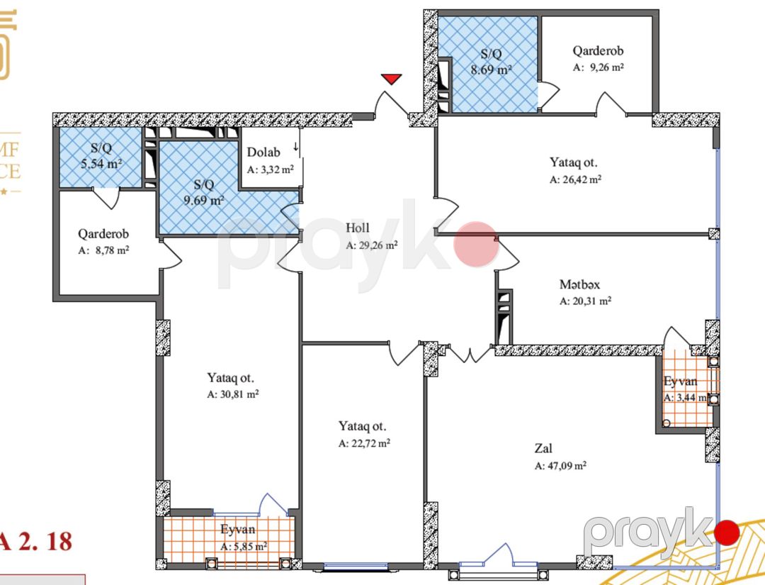 Satılır 4 otaqlı yeni tikili 231.2 m² — Mənzil, Bakı (2)
