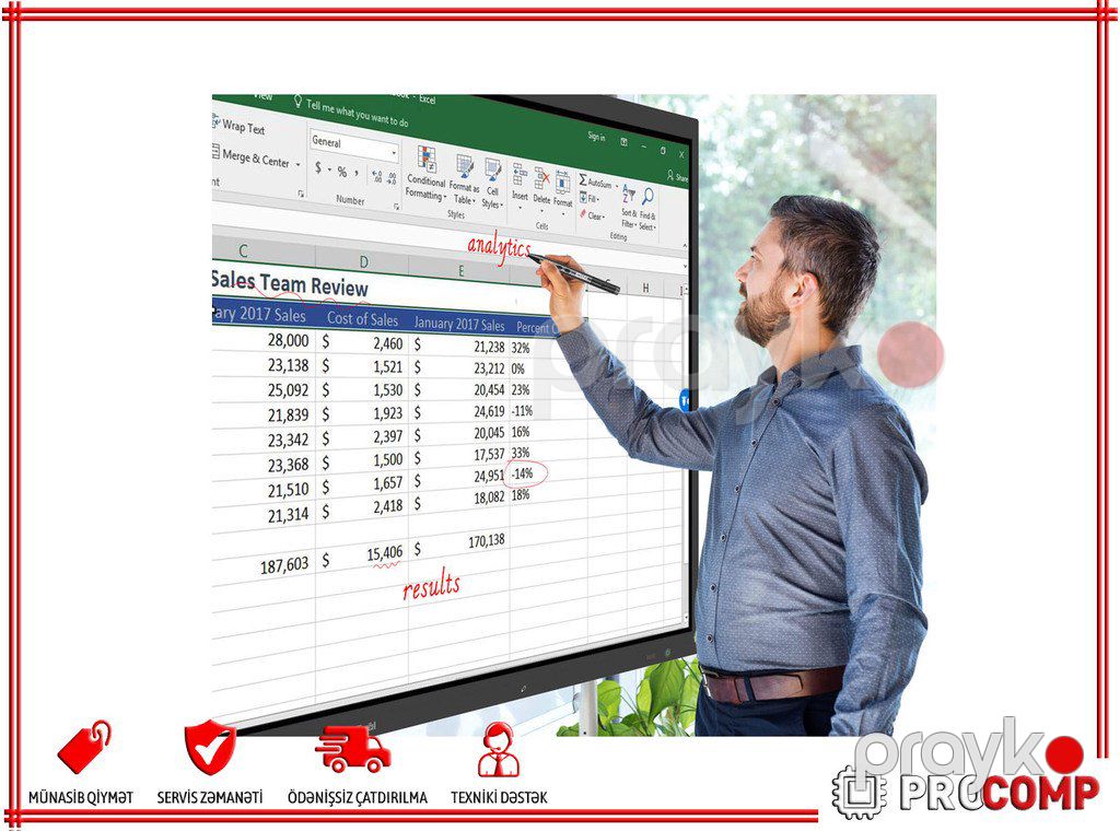 İnteraktiv lövhə "IQTouch TE1100 Pro 75" LE075MD-N" — Kompüterlər və noutbuklar, Bakı (2)
