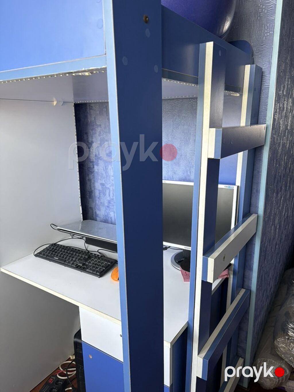 Uşaq/yeniyetmə otağı üçün mavi-ağ rəngli modul mebel dəsti - İki — Uşaq mebeli dəstləri, Bakı (3)