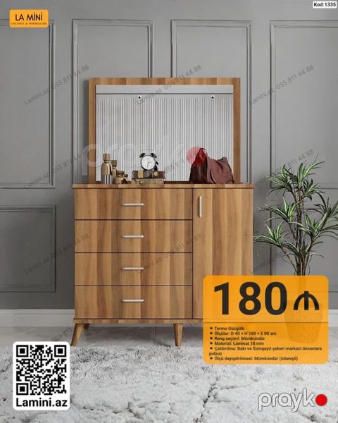 LA Mını termo güzgülü komod - Model kodu: 1335 - Material: 18 mm — Bakı