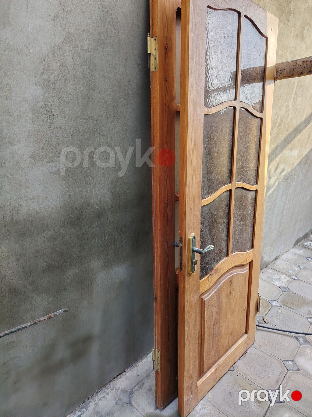 2 Ədəd Taxta qapı – şüşəli dizayn - Material: təbii ağac (taxta — Pəncərələr, qapılar, balkonlar, Digah