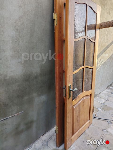 2 Ədəd Taxta qapı – şüşəli dizayn - Material: təbii ağac (taxta — Digah