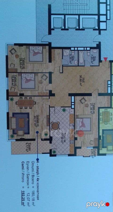 4 otaqlı mənzil, 193 m², Azadlıq pr.24, Bakı — Mənzil (4)