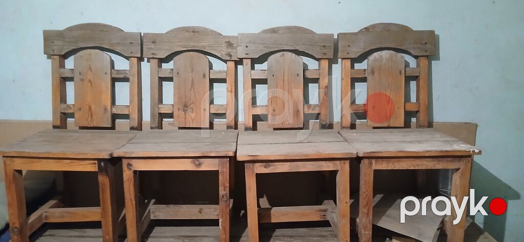 Taxta stullar – 5 ədəd dəst - Material: tam taxta (iynəyarpaq ağacı — Stullar, Bakı (4)