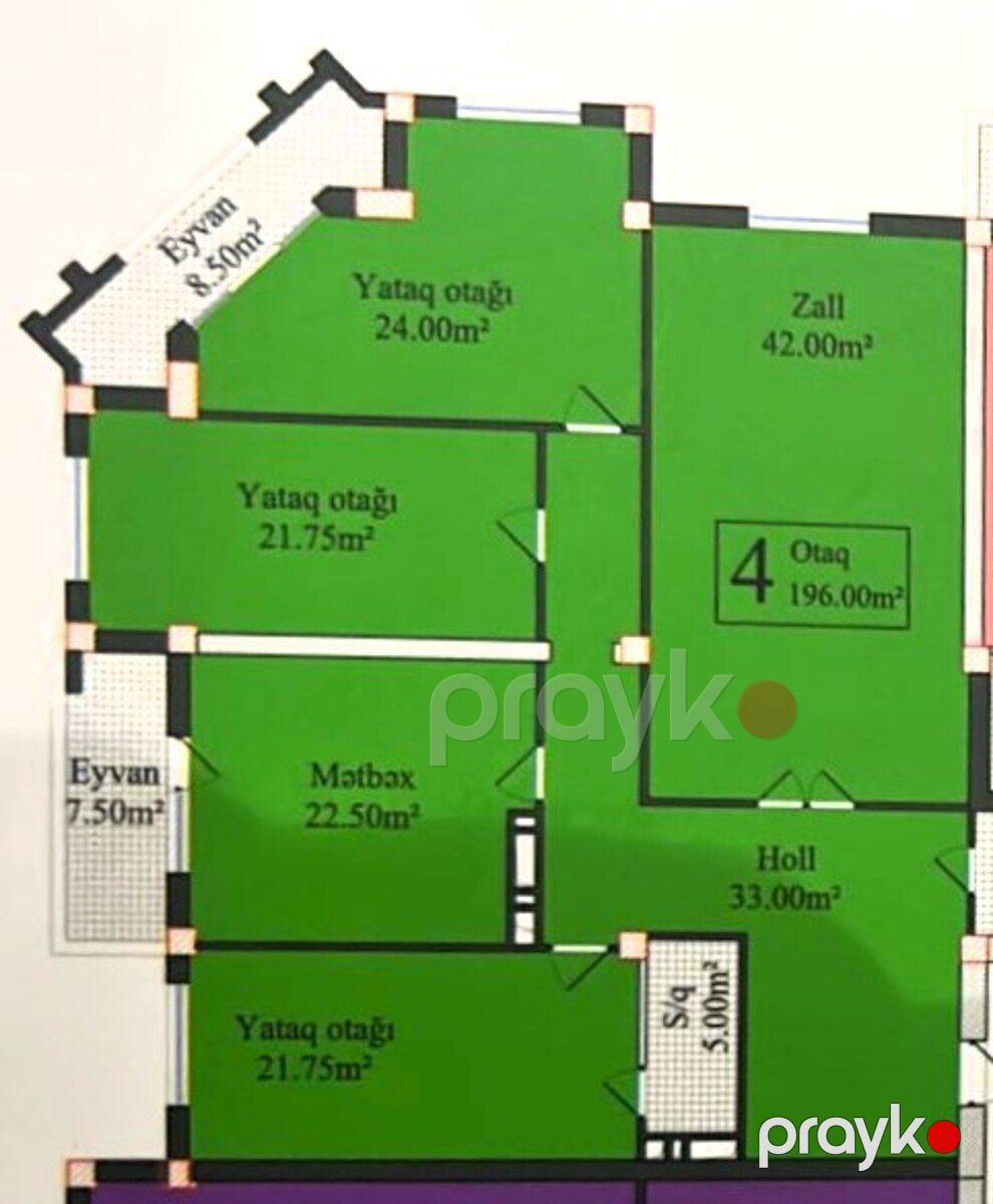Satılır 4 otaqlı yeni tikili 196 m² — Mənzil, Bakı (3)