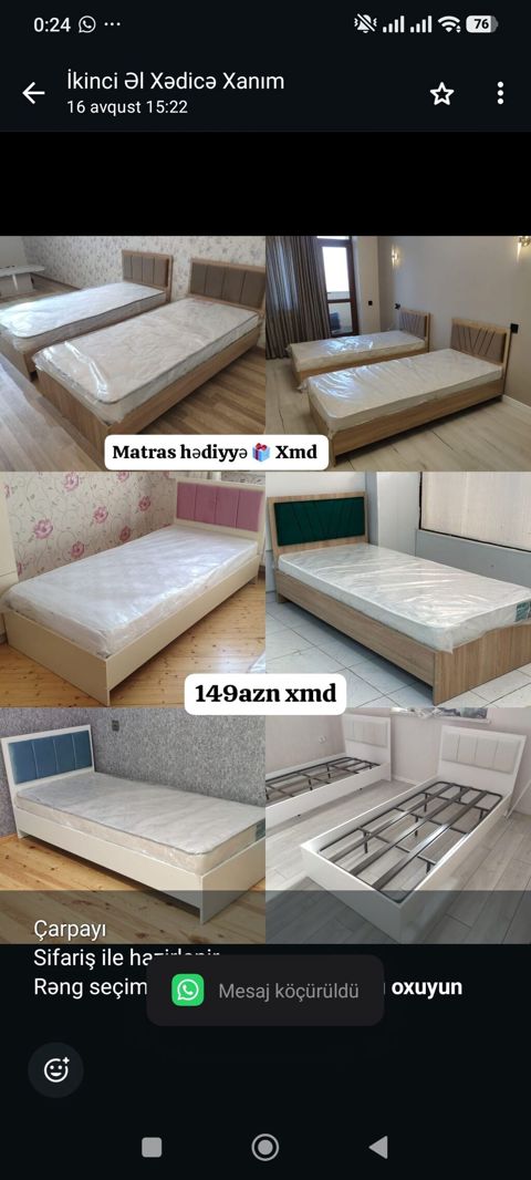 Çarpayı Sifariş ile hazirlanir Rəng seçimi mövcuddur Ölçü 90*2 — Кровати