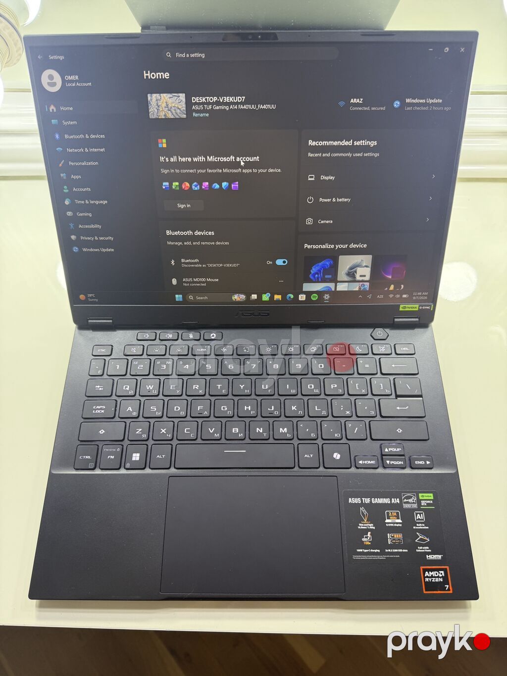 Asus tuf gaming a14 512 gb ssd əla vəziyyətdədir heç bir problemi — Masaüstü kompüterlər, Bakı (9)