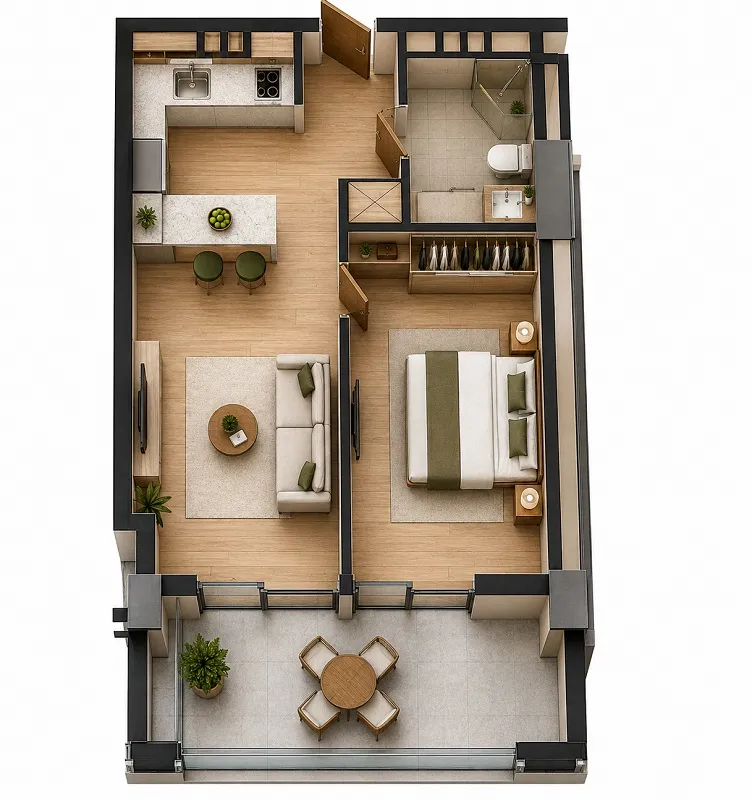 Sea Breeze, 2 otaqlı Yeni tikili satılır - 62 m², 3/8 mərtəbə — Mənzil, Bakı (2)
