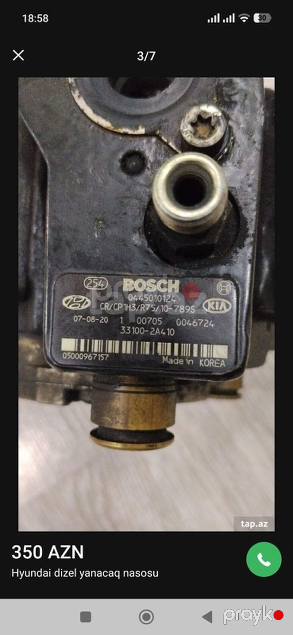 Hyundai/Kia dizel yanacaq nasosu – Bosch - Brend/model: Bosch yüksək — Yanacaq sistemi, Bakı (2)