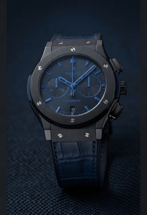 Hublot Classic Fusion Chronograph – mavi temalı qol saatı Zərif mavi — Часы наручные