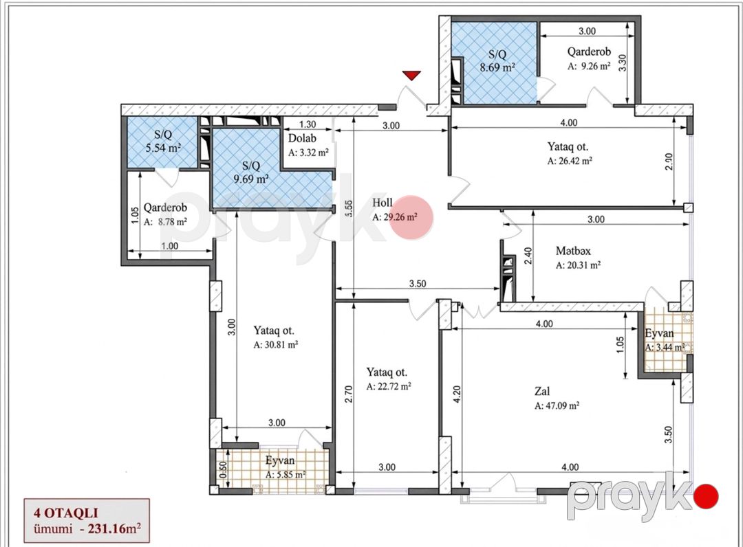 Satılır 4 otaqlı yeni tikili 232 m² — Mənzil, Bakı (3)