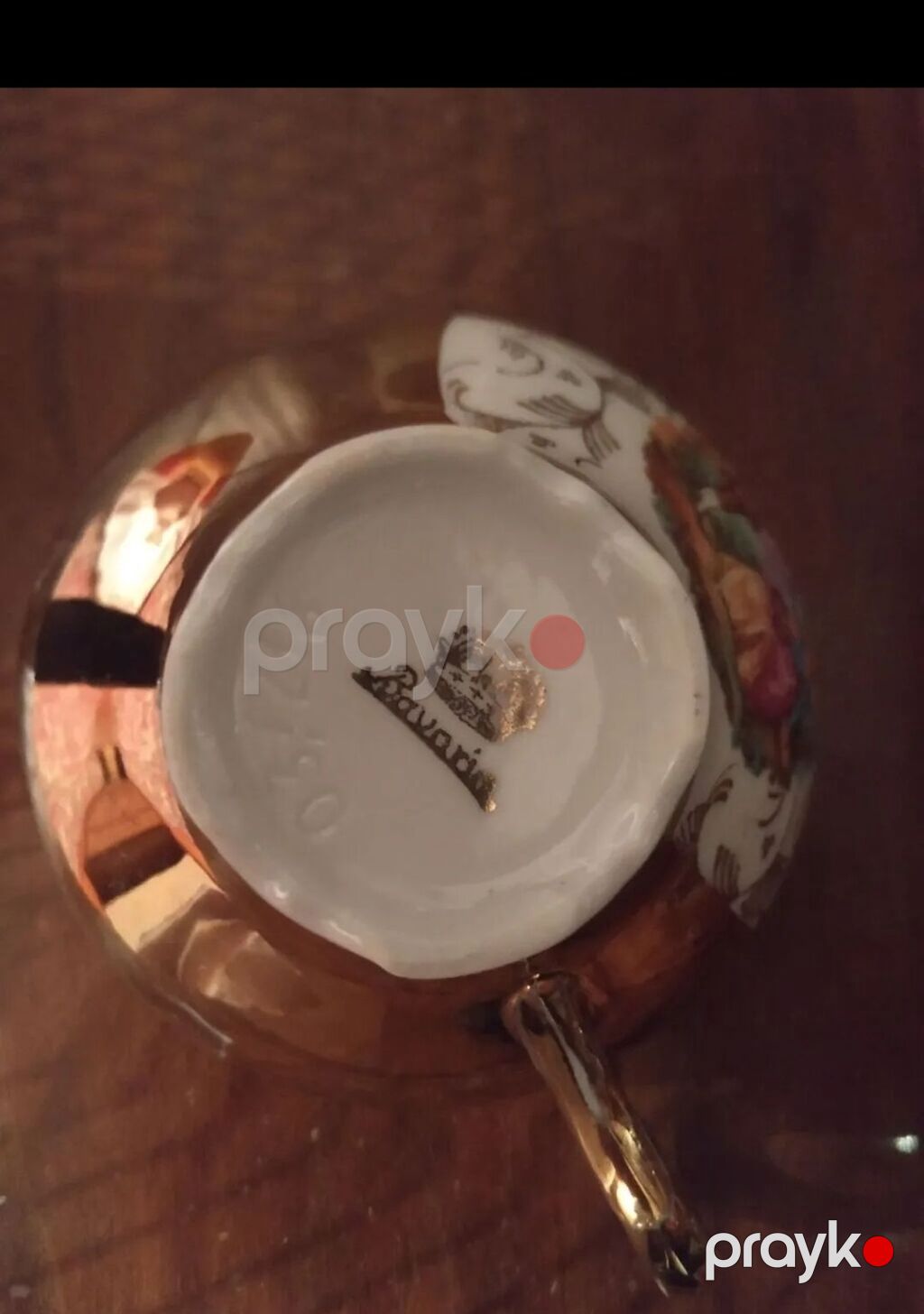 Çay dəsti, rəng - Qızılı, Farfor, Almaniya — Süfrə qabı, Bakı (2)