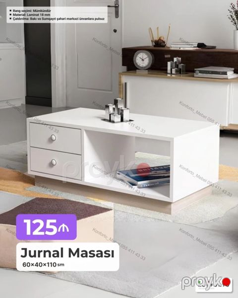 Düz masa, Açılmayan, Təkərsiz, Sadə laminat, Pulsuz quraşdırılma — Bakı