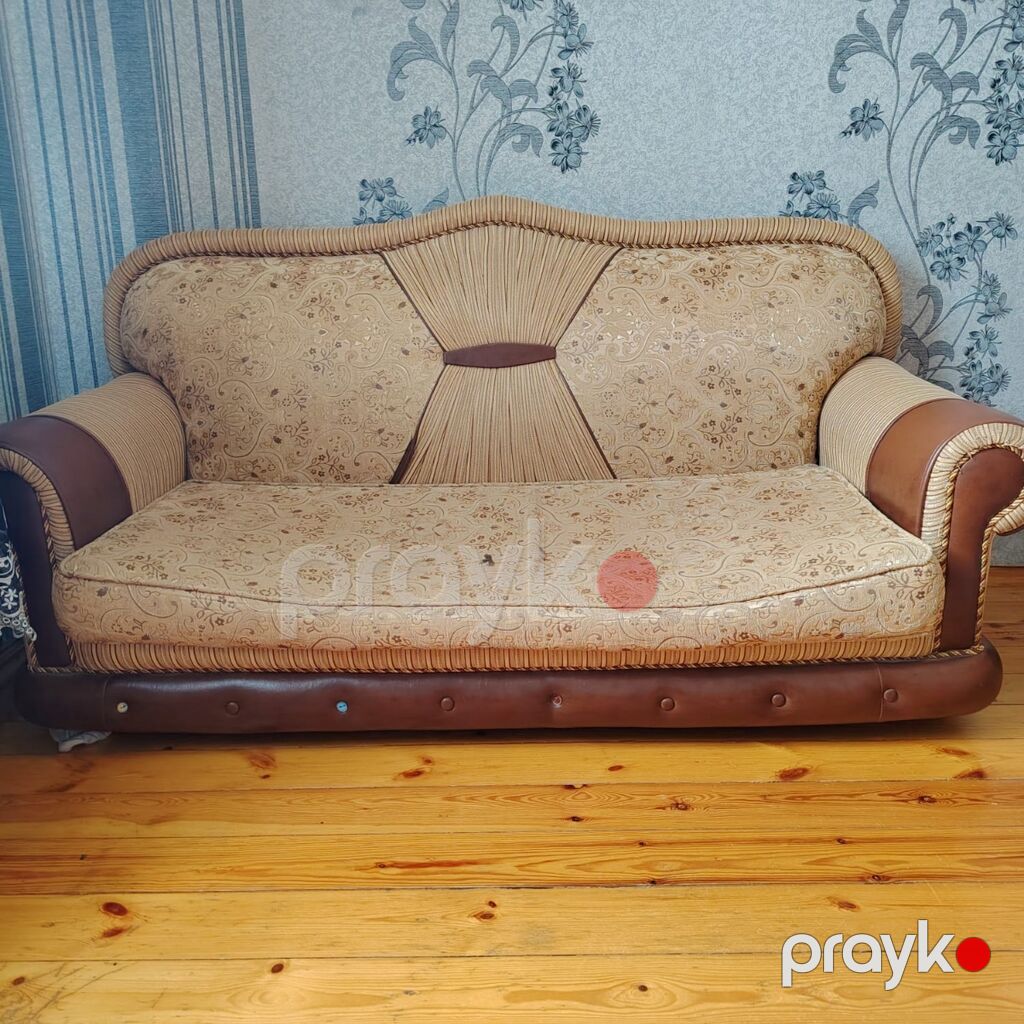 Klassik üslublu mebel dəsti – 3 yerlik divan və 2 ədəd kreslo — Yumşaq mobilya dəstləri, Bakı (2)