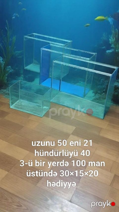 Dördbucaq akvarium, Boş, 35 l — Bakı