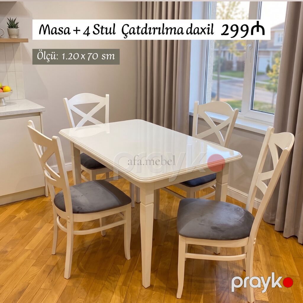 Yeni və Sifarislə Masa dəsti 299_azn Ölçü 1.20/70 Rəng secimi var — Masalar və stullar, Bakı (6)