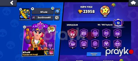 Brawl stars hesabı satılır çox münasib qiymətə içində dəyərli rozetler — Şabran