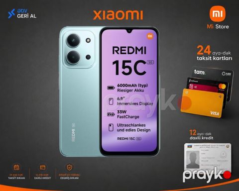 Xiaomi Redmi 15C Mint Green 256GB/8GB — Bakı