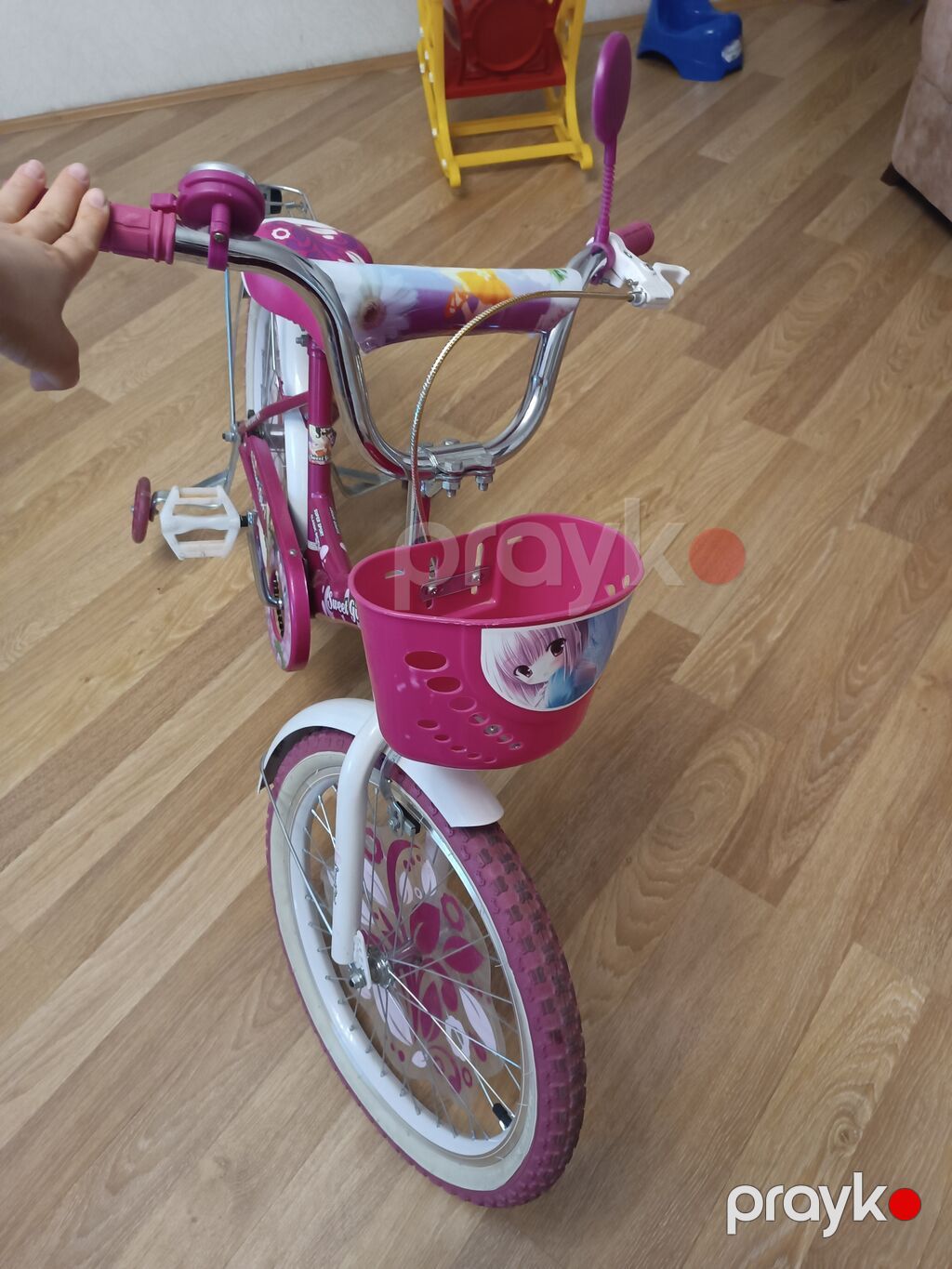Uşaq velosipedi – “Sweet Girl” modeli - Rəng: çəhrayı-ağ, çiçək — Uşaq velosipedləri, Bakı (2)