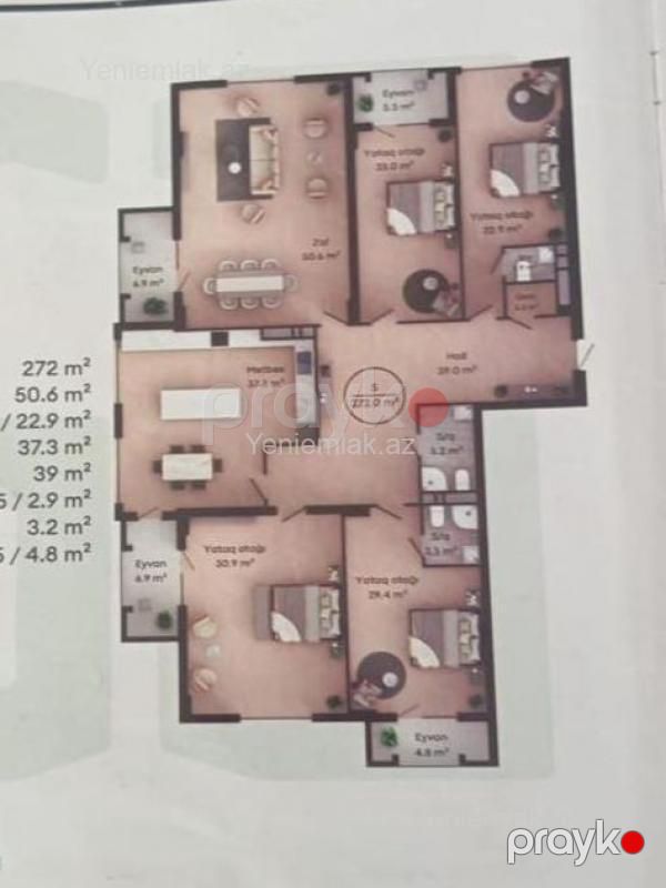 Satılır 5 otaqlı Bina evi menzil (Yeni tikili), 272 m², Nərimanov rayonu — Mənzil, Bakı (5)