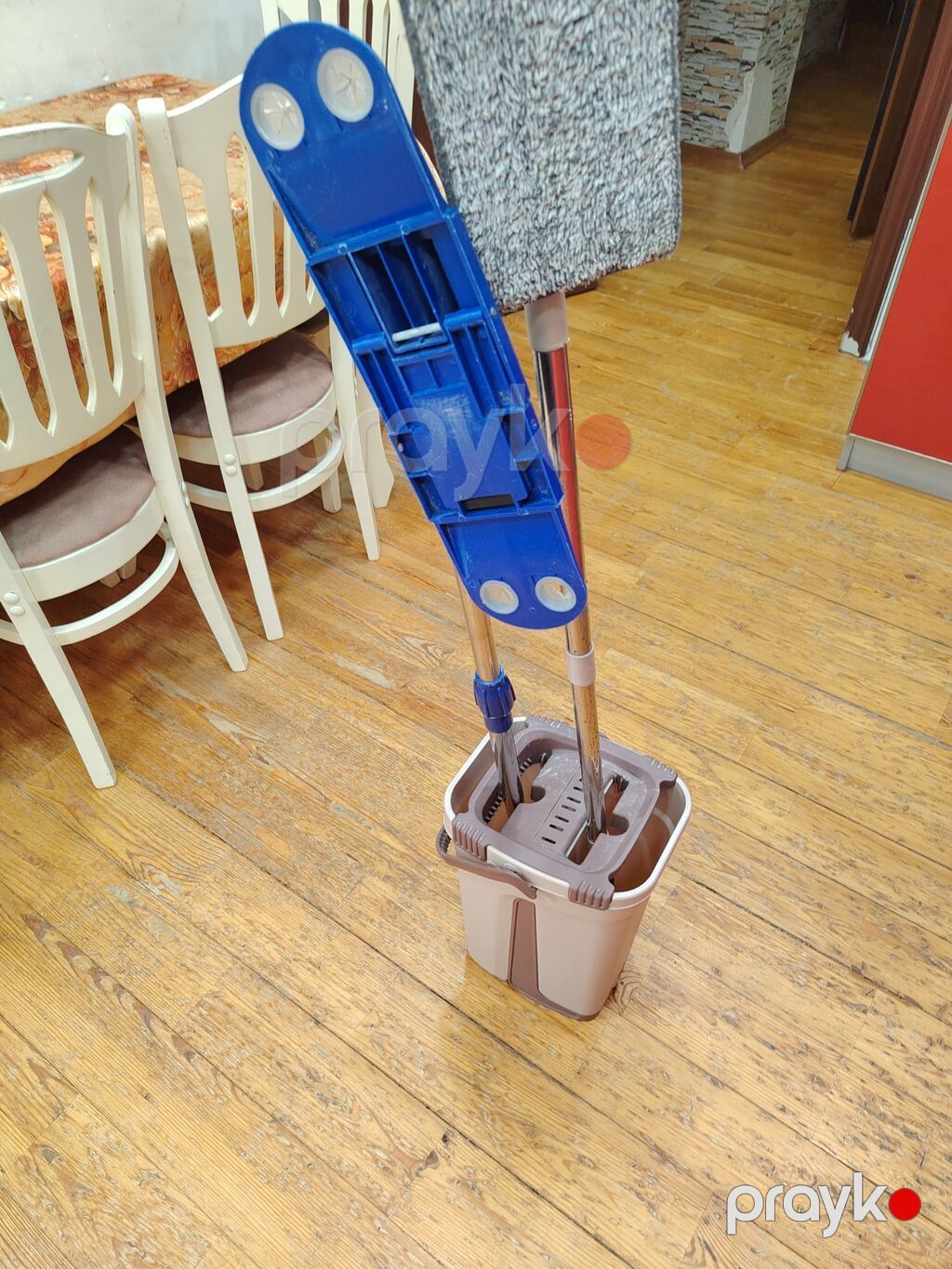 Yastı mop və iki bölməli vedrə dəsti - Dəst: yastı mikrofiber mop + — Təmizlik üçün alətlər, Masazır (5)