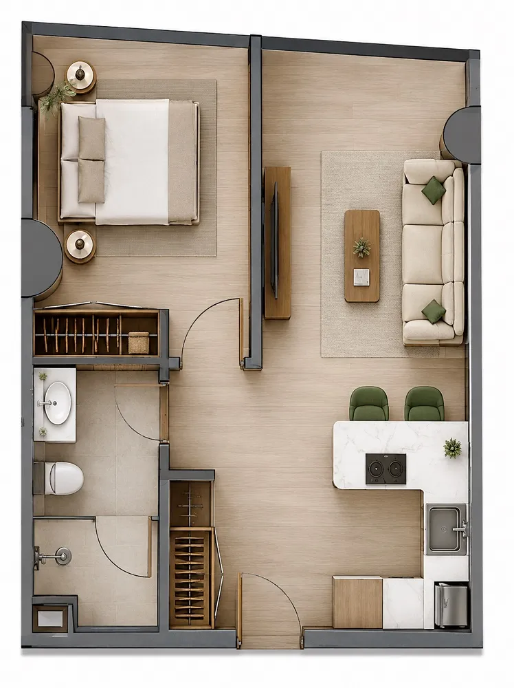 Nardaran, 2 otaqlı Yeni tikili satılır - 50 m², 2/28 mərtəbə — Mənzil, Bakı (4)