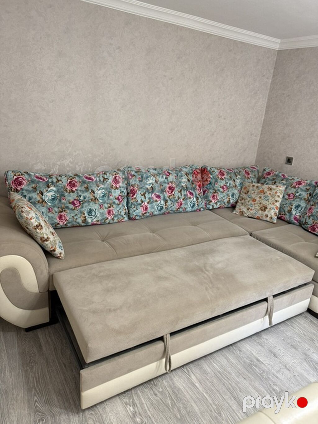 Künc divan dəsti və pouf/çoxfunksiyalı masa - Künc forması: L-tip — Yumşaq mobilya dəstləri, Xırdalan (4)