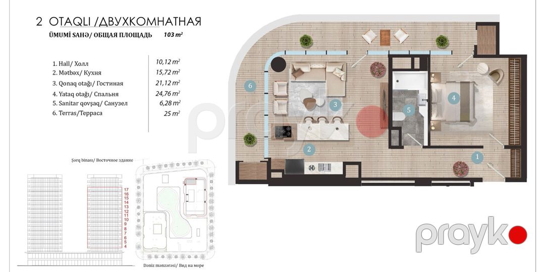 Satılır 2 otaqlı yeni tikili 103 m² — Mənzil, Bakı (4)