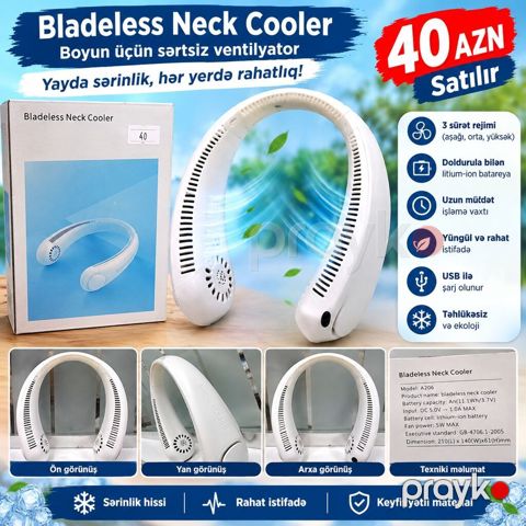 Bladeless Neck Cooler – boyun üçün sərtsiz ventilyator - Yayda — Bakı