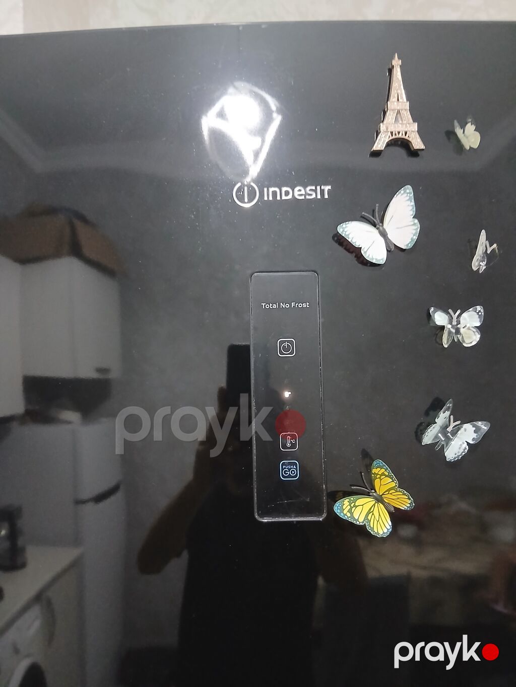 Indesit Total No Frost soyuducu - Rəng: qara, şüşə effekti olan ön — Soyuducular, Bakı (4)