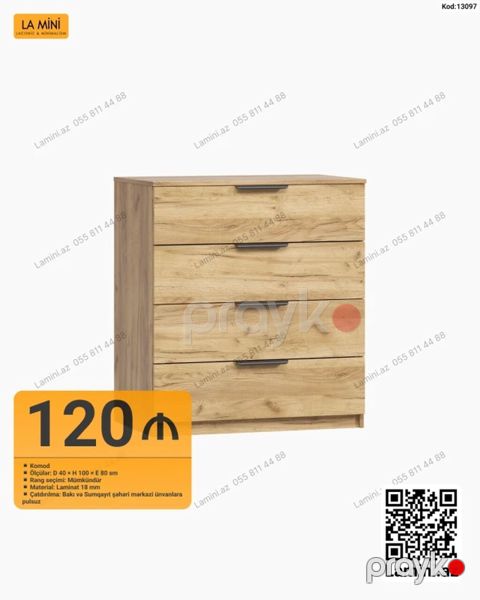 LA Mını komod - Model kodu: 13097 - Material: 18 mm laminat — Bakı