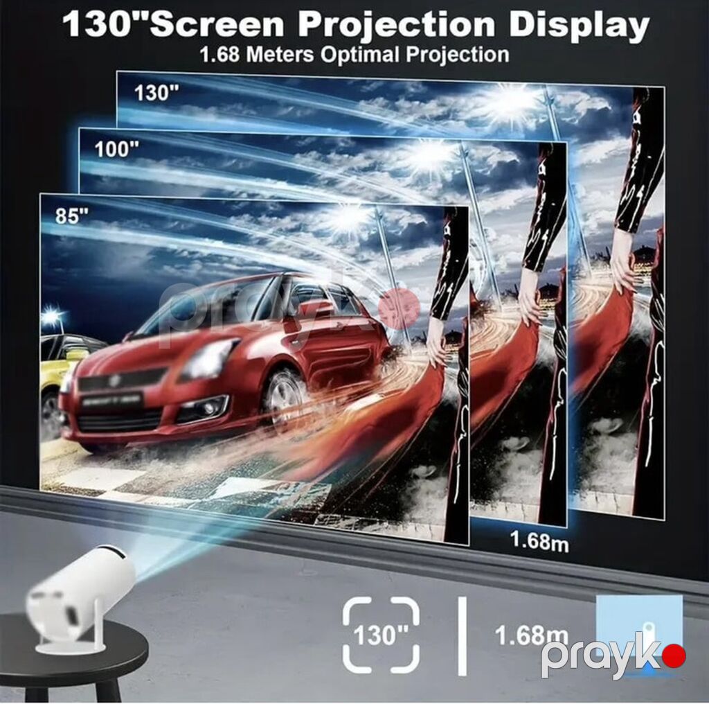 Android 11.0 Smart Proyektor – 4K dekodlama, Wi‑Fi 6, 130" ekran — Proyekterlər, Qazax (3)
