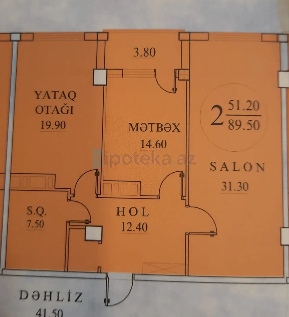 Satılır: 2 Otaq, Yeni tikili, Suraxanı r., Zığ q., 89.50 m² — Mənzil (7)