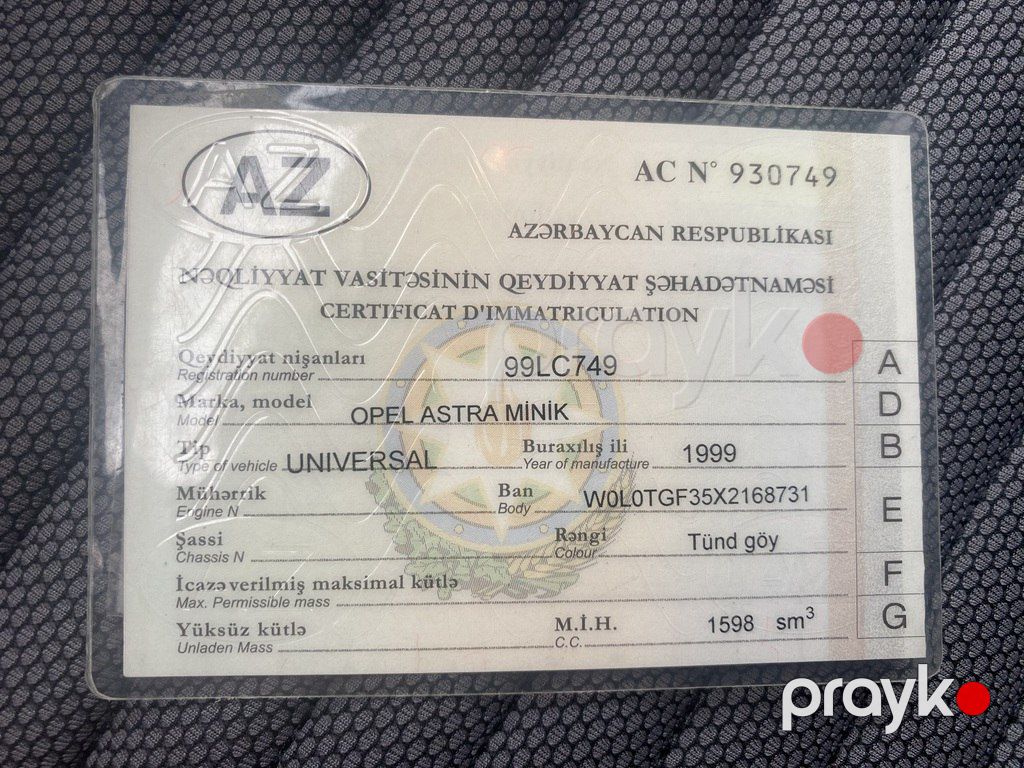 Opel Astra, 1.6 L, 1999 il, 437 000 km — Avtomobillər, Bakı (10)