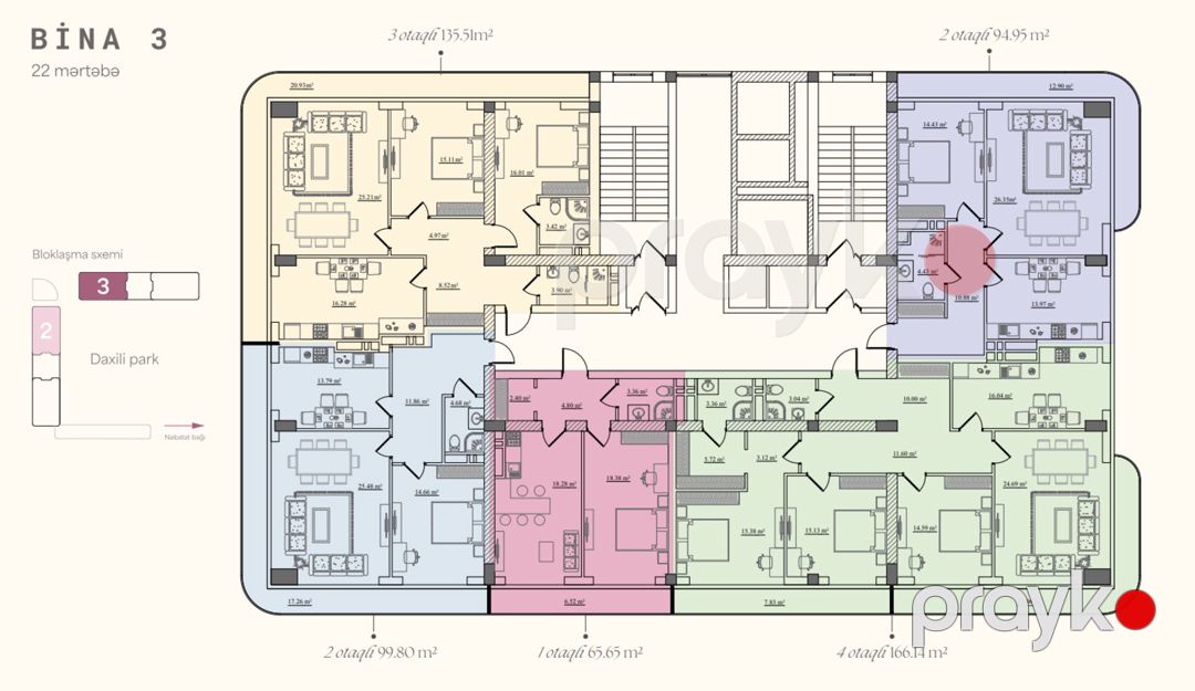 Satılır 3 otaqlı yeni tikili 135.5 m² — Mənzil, Bakı (5)