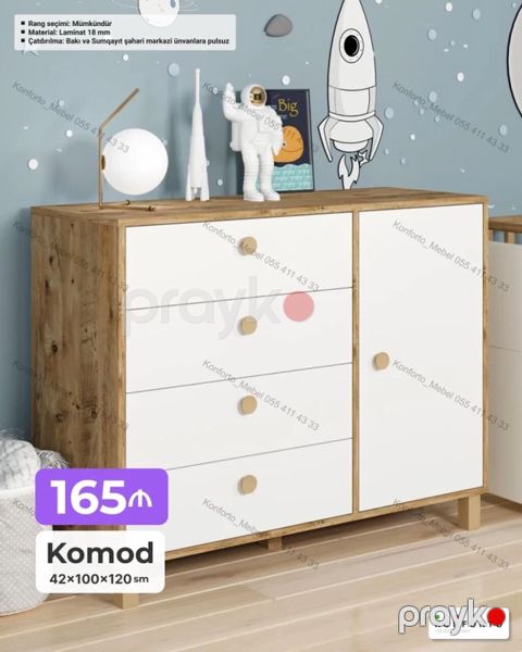 Komod – uşaqların otağı və ya dəhliz üçün funksional saxlama mebeli — Bakı