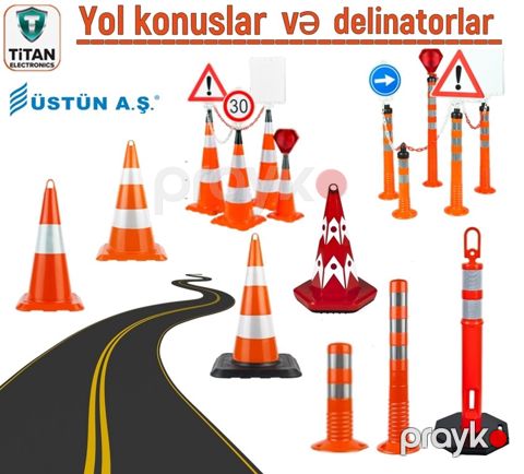 Yol üçün konus və delinator — Bakı