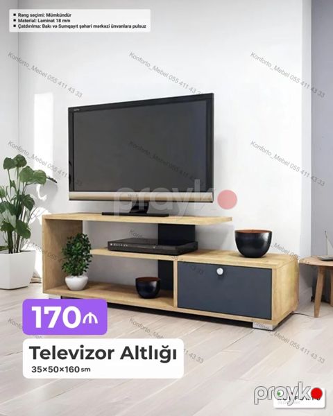 Televizor altlığı – müasir dizayn Ölçülər: 35 50 160 sm — Bakı