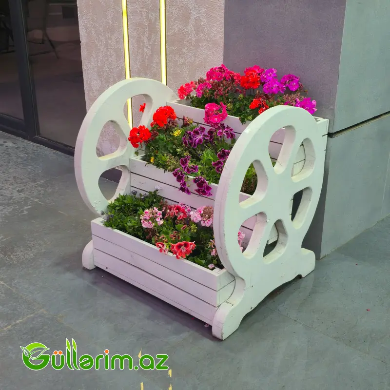 Taxta dibçək (Əl işi) 061 — Garden decor