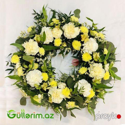 Halqavari Gül Çələngi Ağ (Gul celengi) — Bakı