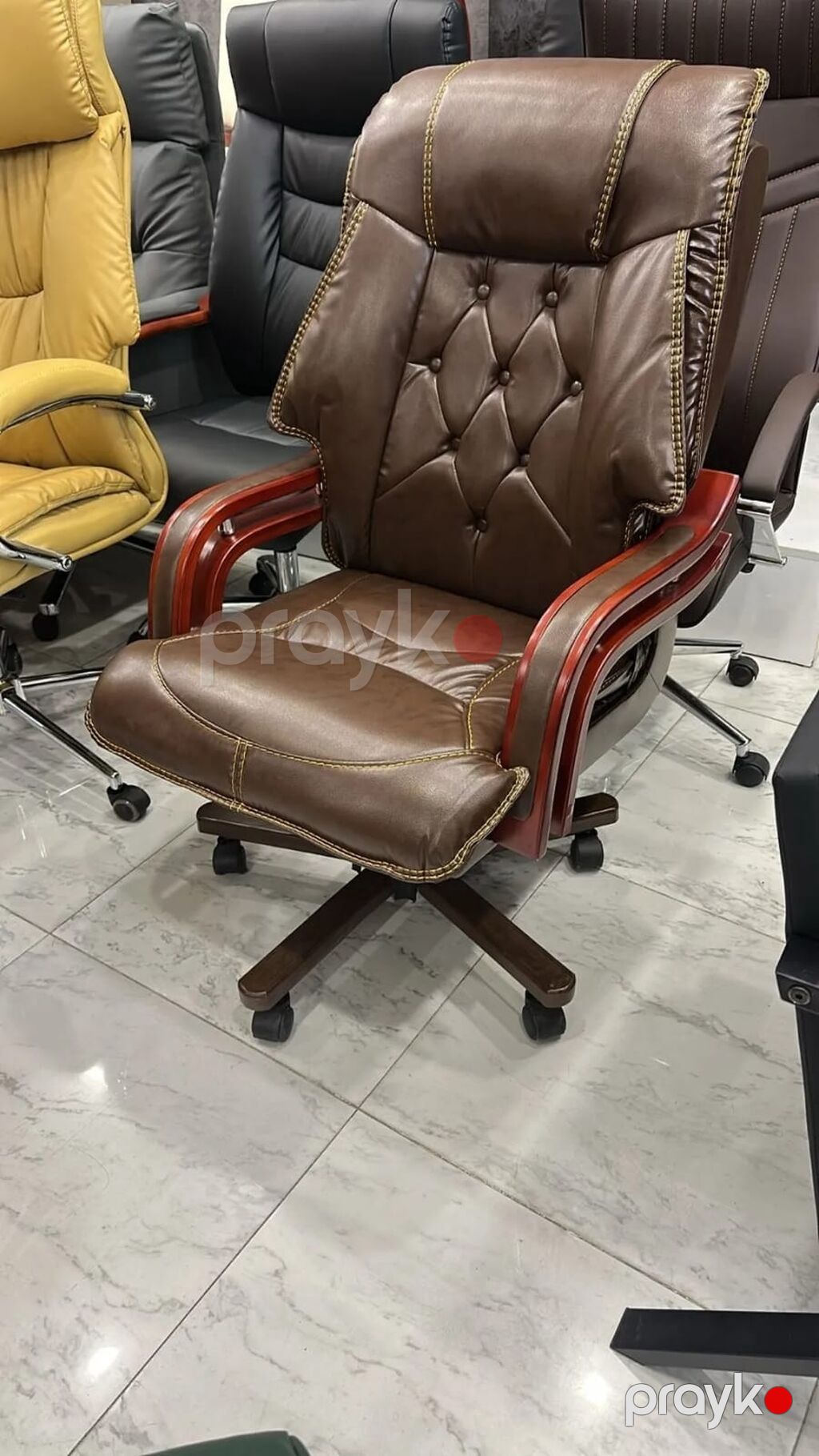 Yeni, Təkərli, Qolları tənzimlənir, Süni dəri — Ofis mebeli, Bakı (2)